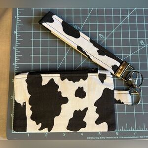 Coin Purse Keyfob Wristlet in a Cow Print